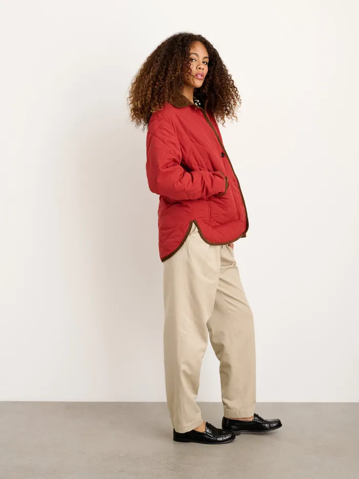 Women Alex Mill Jackets Outerwear Quinn Quilted Jacket In Nylon Firebrick