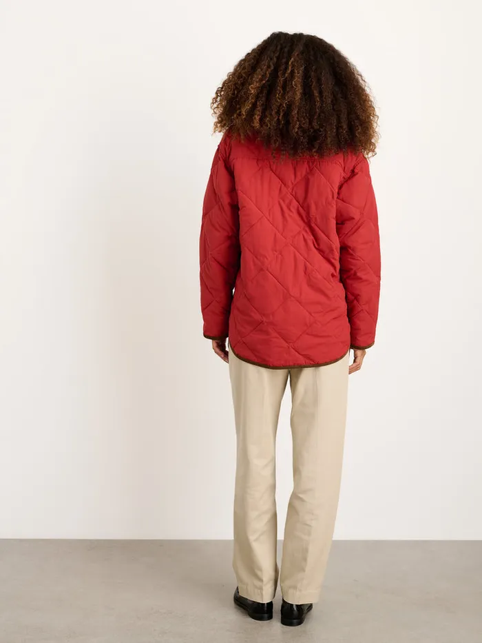 Women Alex Mill Jackets Outerwear Quinn Quilted Jacket In Nylon Firebrick