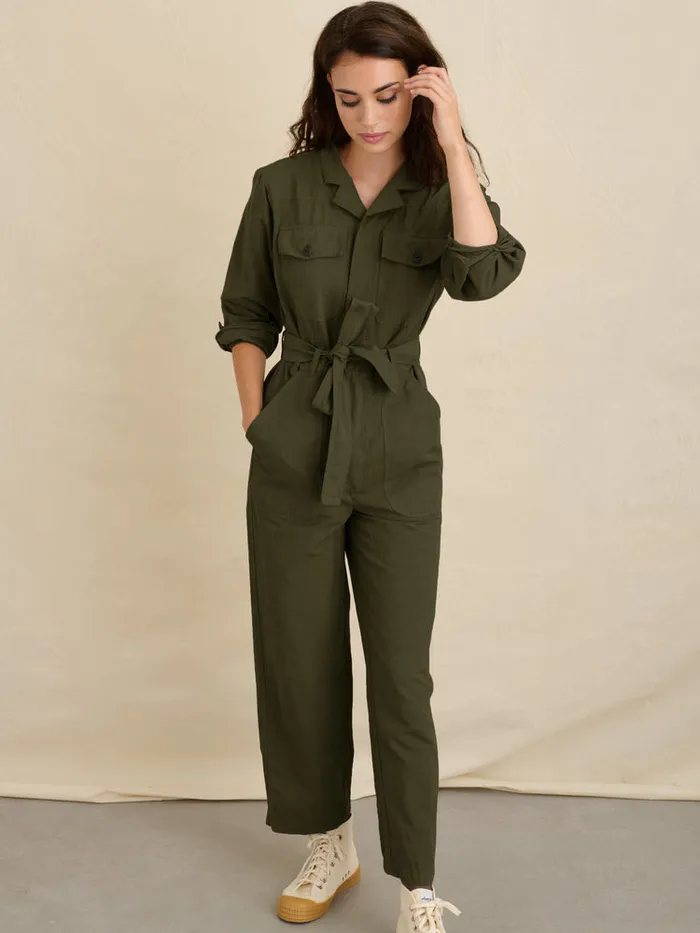 Women Alex Mill Jumpsuits Mel Jumpsuit Light Army Women Alex Mill Jumpsuits Mel Jumpsuit Light Army