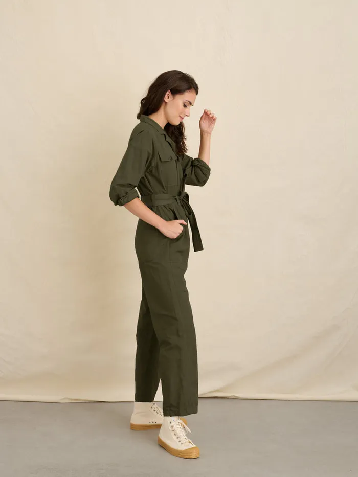 Women Alex Mill Jumpsuits Mel Jumpsuit Light Army Women Alex Mill Jumpsuits Mel Jumpsuit Light Army