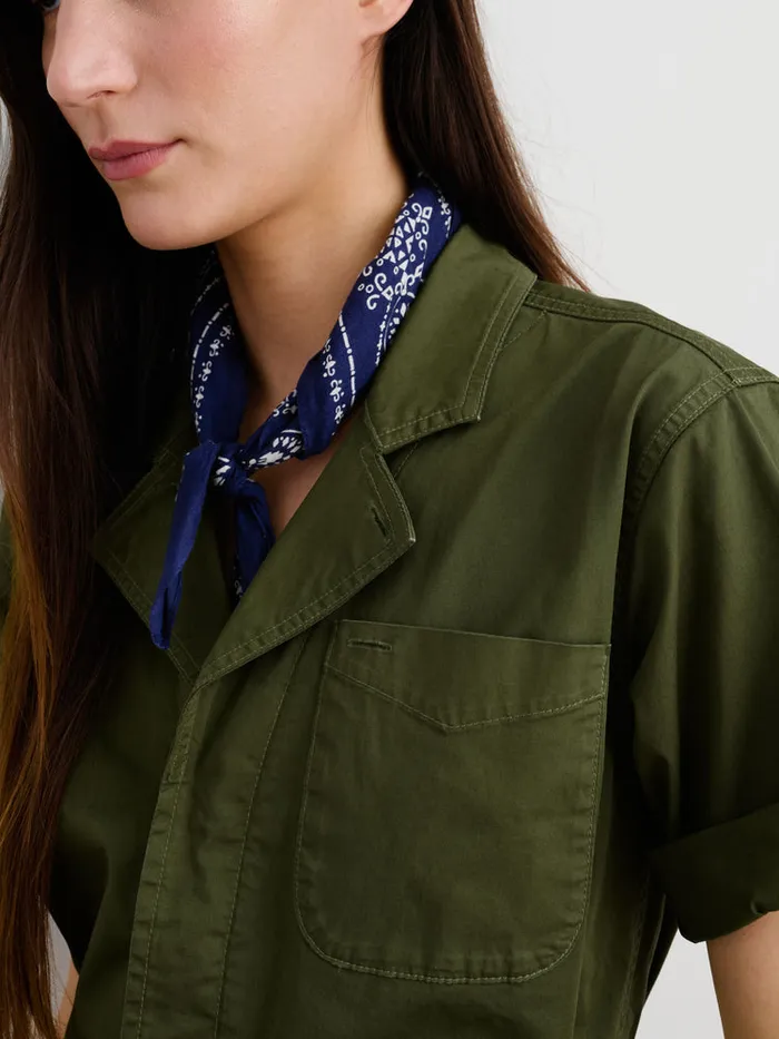 Women Alex Mill Jumpsuits Standard Short Jumpsuit In Cotton Twill Army Green