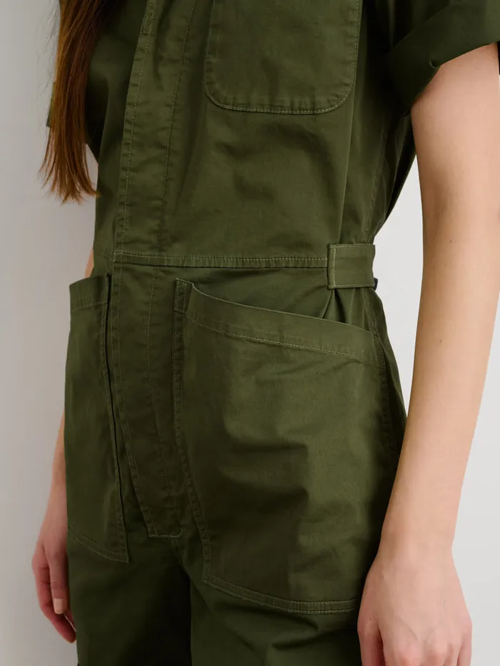 Women Alex Mill Jumpsuits Standard Short Jumpsuit In Cotton Twill Army Green