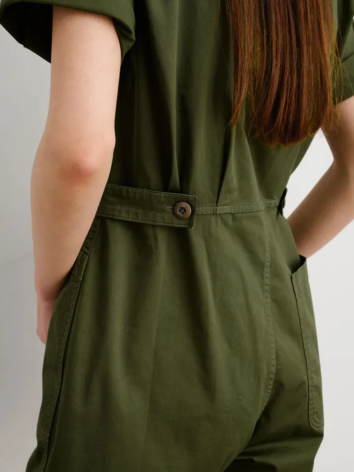 Women Alex Mill Jumpsuits Standard Short Jumpsuit In Cotton Twill Army Green