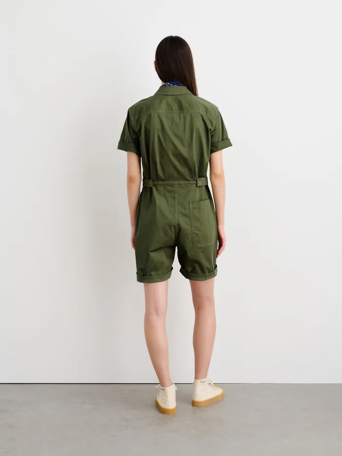 Women Alex Mill Jumpsuits Standard Short Jumpsuit In Cotton Twill Army Green
