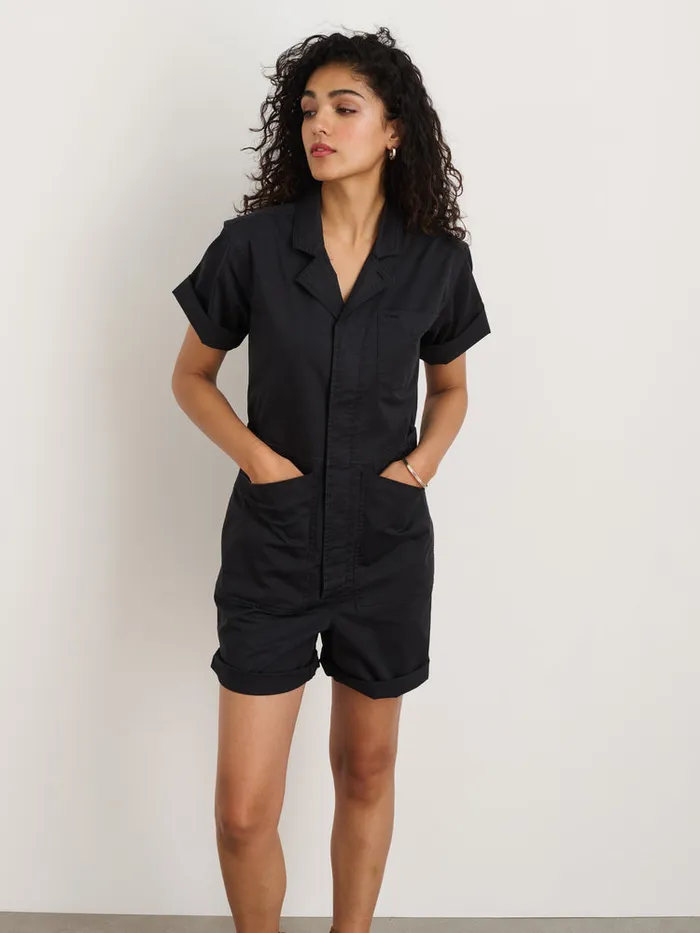 Women Alex Mill Jumpsuits Standard Short Jumpsuit In Cotton Twill Black