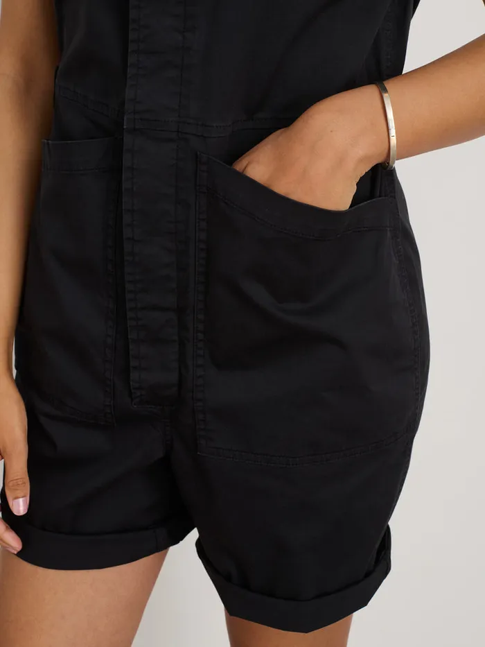 Women Alex Mill Jumpsuits Standard Short Jumpsuit In Cotton Twill Black