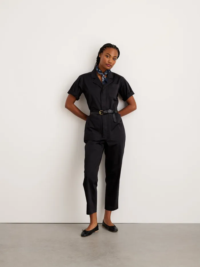 Women Alex Mill Jumpsuits Standard Short Sleeve Jumpsuit Black
