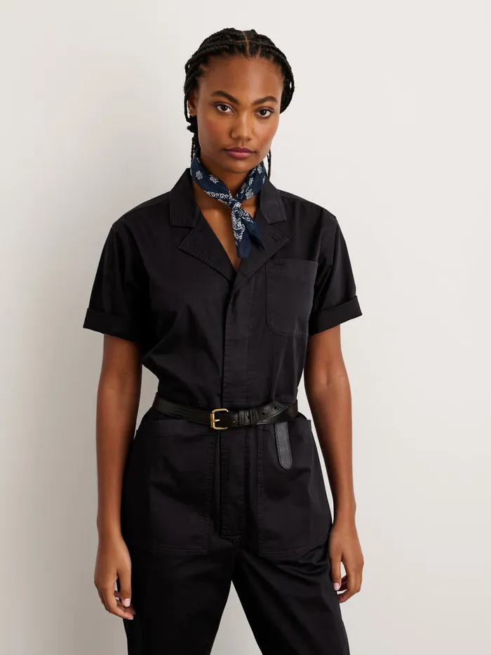 Women Alex Mill Jumpsuits Standard Short Sleeve Jumpsuit Black