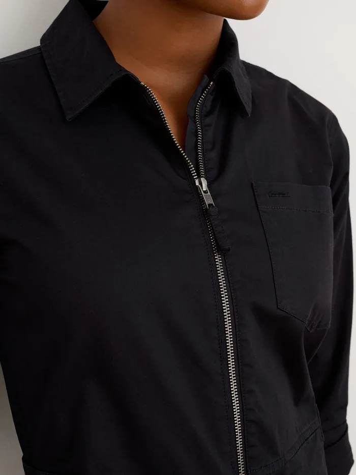 Women Alex Mill Jumpsuits Standard Zip Front Jumpsuit In Cotton Twill Black