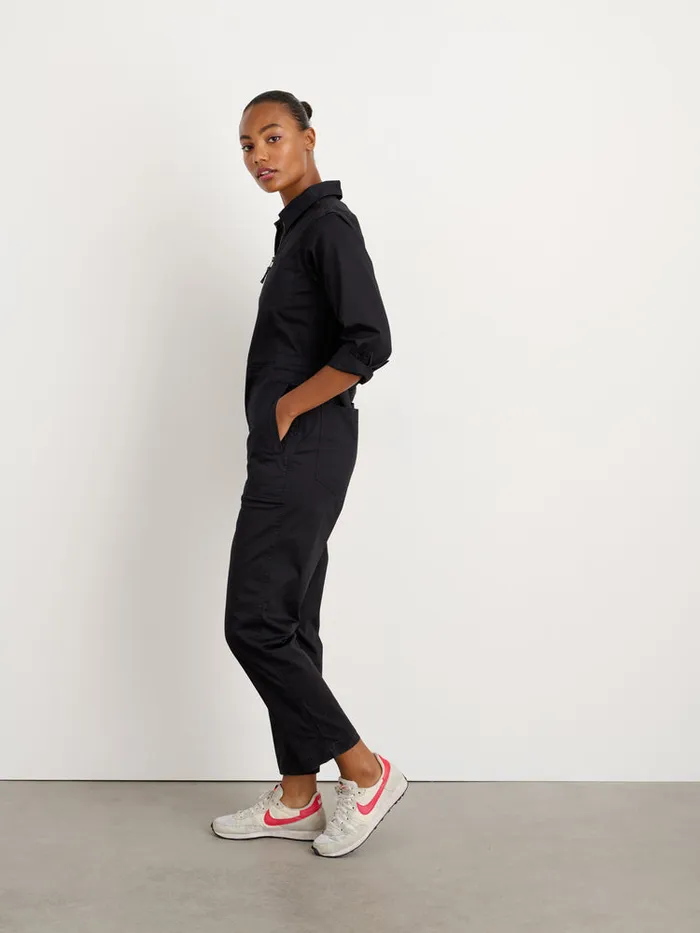 Women Alex Mill Jumpsuits Standard Zip Front Jumpsuit In Cotton Twill Black