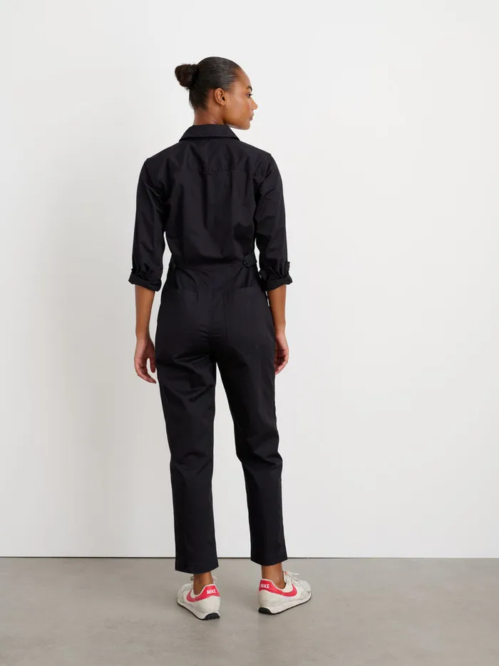 Women Alex Mill Jumpsuits Standard Zip Front Jumpsuit In Cotton Twill Black
