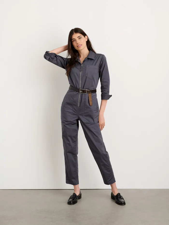 Women Alex Mill Jumpsuits Standard Zip Front Jumpsuit In Cotton Twill Iron Grey