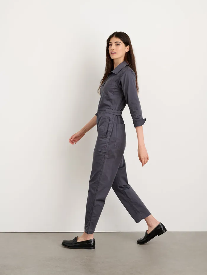 Women Alex Mill Jumpsuits Standard Zip Front Jumpsuit In Cotton Twill Iron Grey