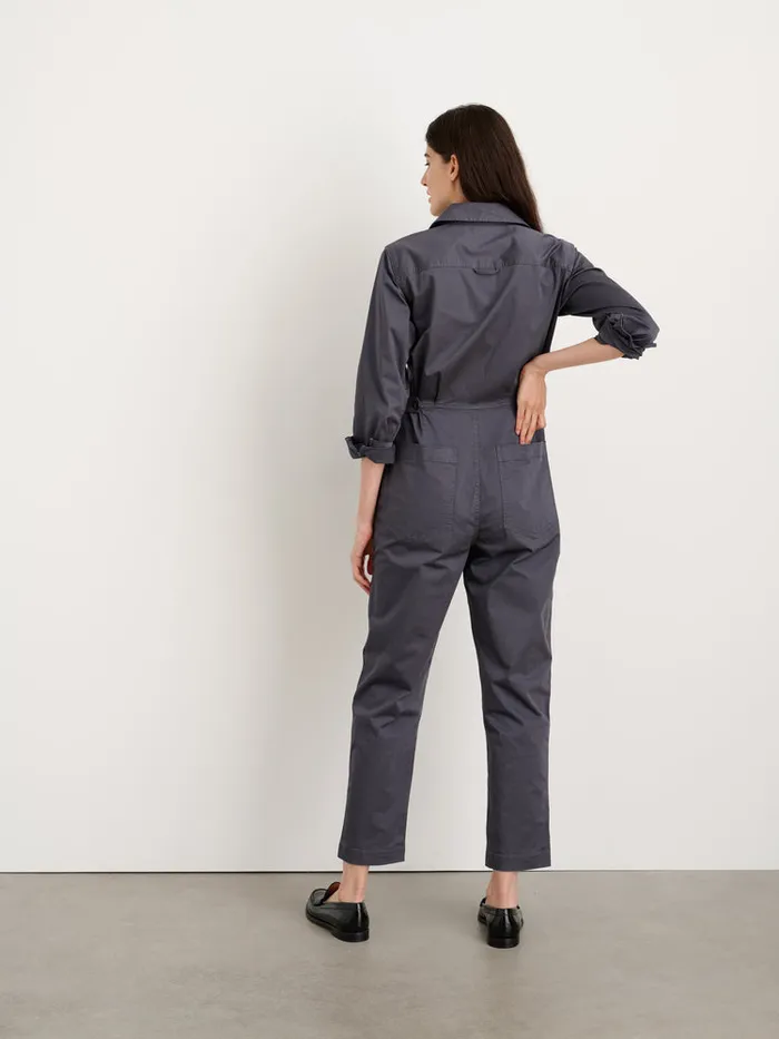 Women Alex Mill Jumpsuits Standard Zip Front Jumpsuit In Cotton Twill Iron Grey