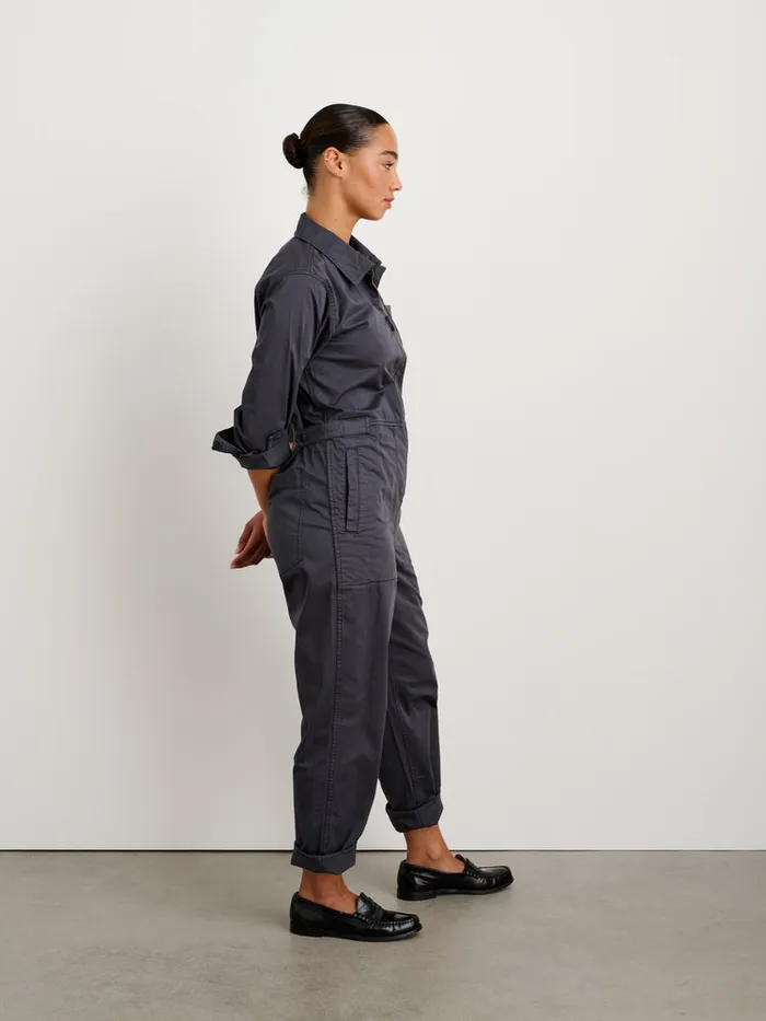 Women Alex Mill Jumpsuits Standard Zip Front Jumpsuit In Cotton Twill Iron Grey