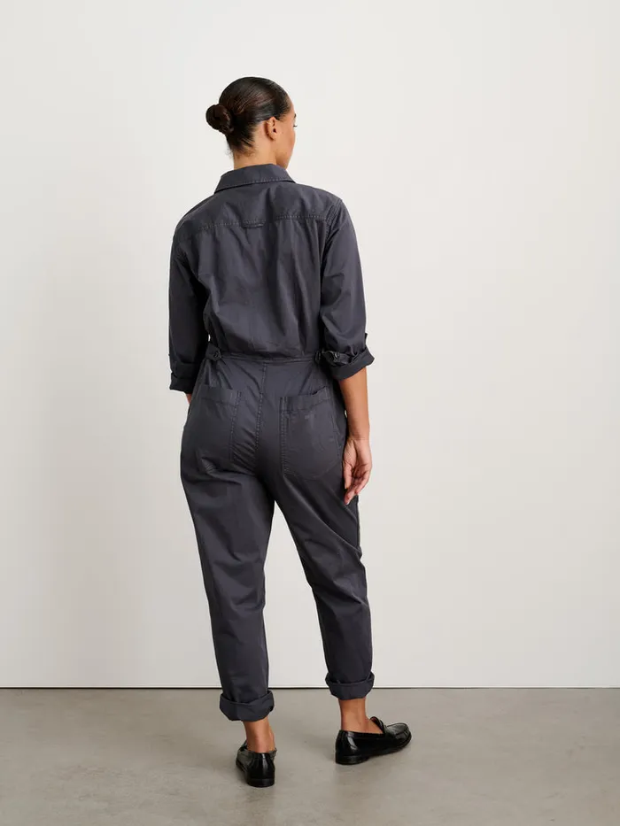 Women Alex Mill Jumpsuits Standard Zip Front Jumpsuit In Cotton Twill Iron Grey