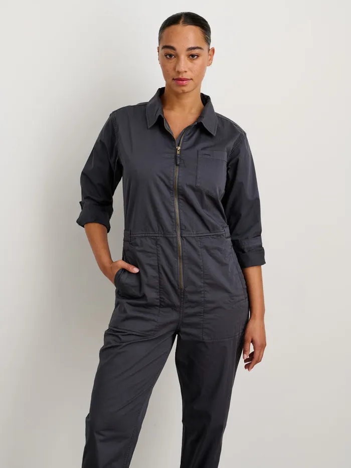 Women Alex Mill Jumpsuits Standard Zip Front Jumpsuit In Cotton Twill Iron Grey