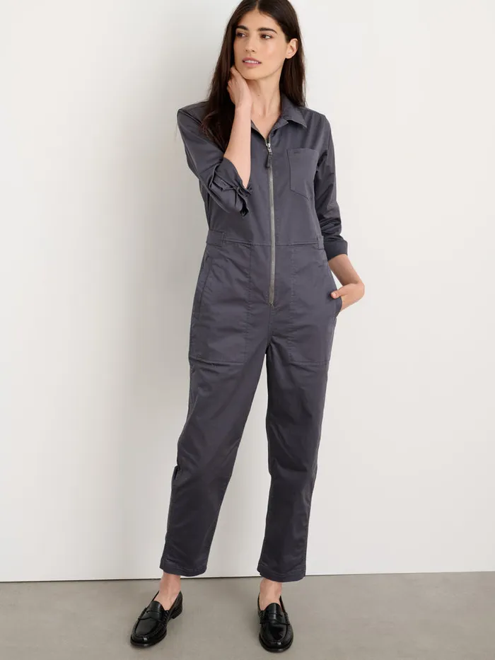 Women Alex Mill Jumpsuits Standard Zip Front Jumpsuit In Cotton Twill Iron Grey