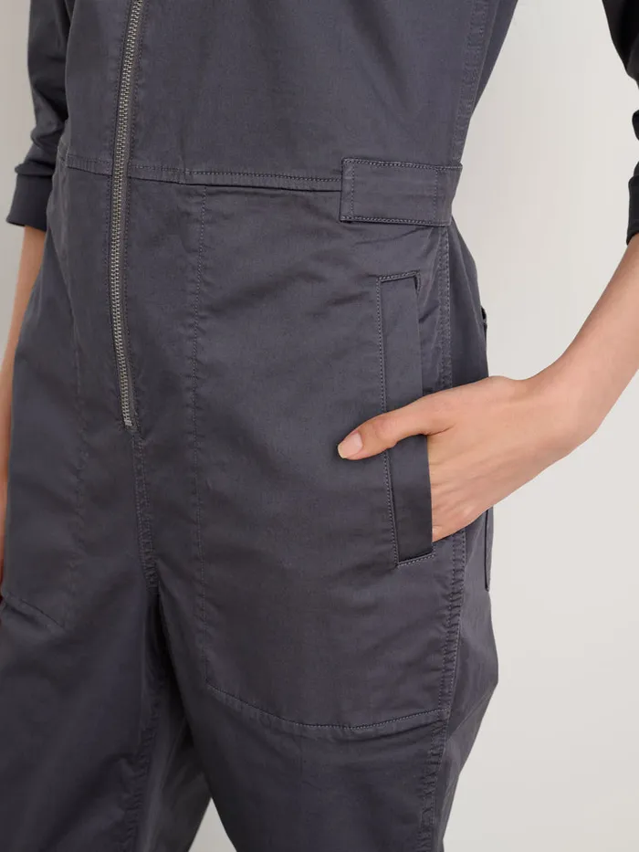 Women Alex Mill Jumpsuits Standard Zip Front Jumpsuit In Cotton Twill Iron Grey