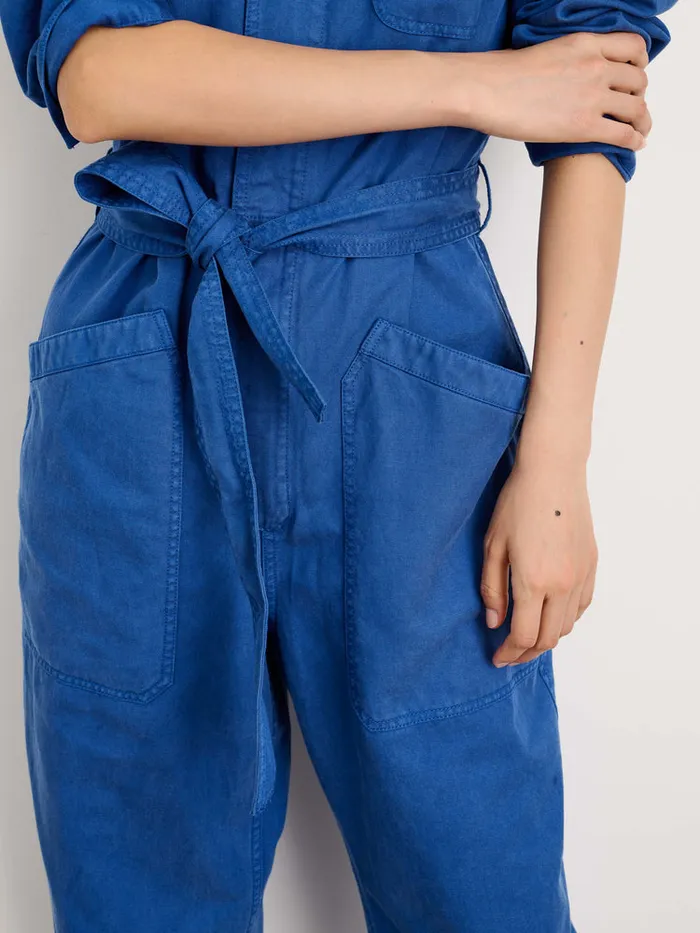 Women Alex Mill Jumpsuits Standard Zip Jumpsuit In Drapey Cotton Twill Washed Cobalt Women Alex Mill Jumpsuits Standard Zip Jumpsuit In Drapey Cotton Twill Washed Cobalt