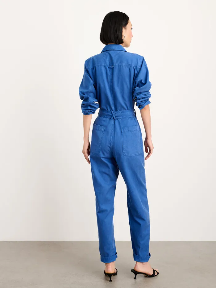 Women Alex Mill Jumpsuits Standard Zip Jumpsuit In Drapey Cotton Twill Washed Cobalt Women Alex Mill Jumpsuits Standard Zip Jumpsuit In Drapey Cotton Twill Washed Cobalt