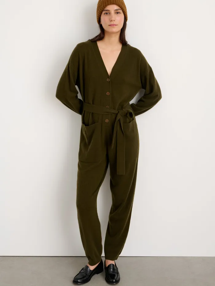 Women Alex Mill Jumpsuits Sweater Jumpsuit In Cashmere Dark Olive