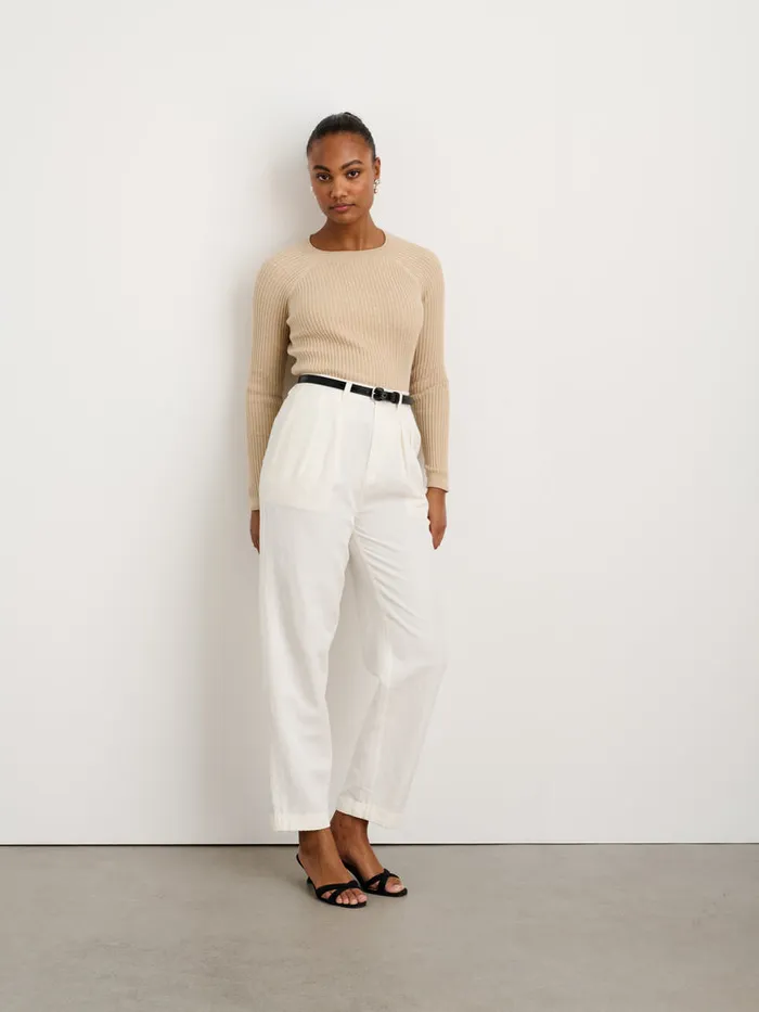 Women Alex Mill Pants Double Pleat Pant In Twill Ecru