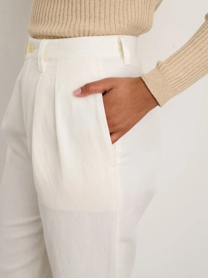 Women Alex Mill Pants Double Pleat Pant In Twill Ecru