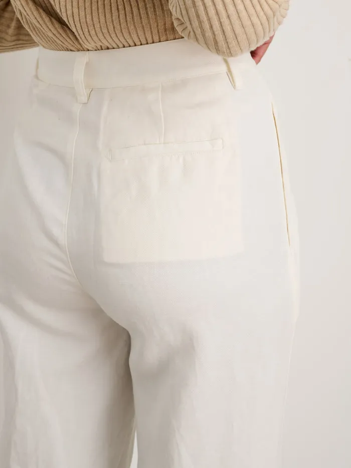 Women Alex Mill Pants Double Pleat Pant In Twill Ecru
