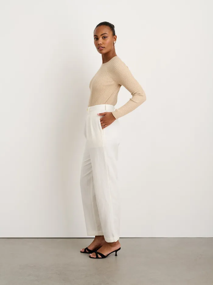 Women Alex Mill Pants Double Pleat Pant In Twill Ecru