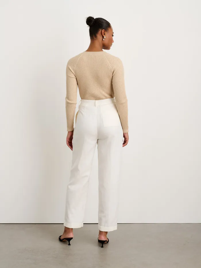 Women Alex Mill Pants Double Pleat Pant In Twill Ecru