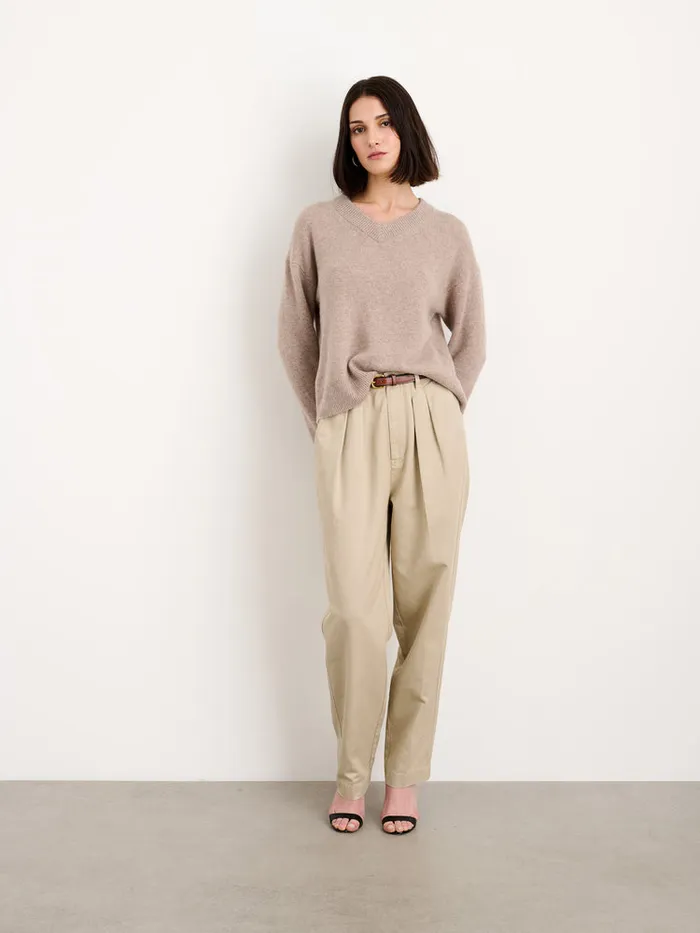 Women Alex Mill Pants Keaton Double Pleat Pant In Twill Putty