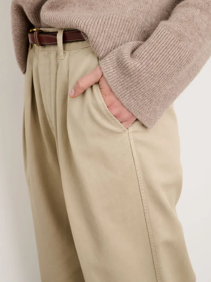 Women Alex Mill Pants Keaton Double Pleat Pant In Twill Putty
