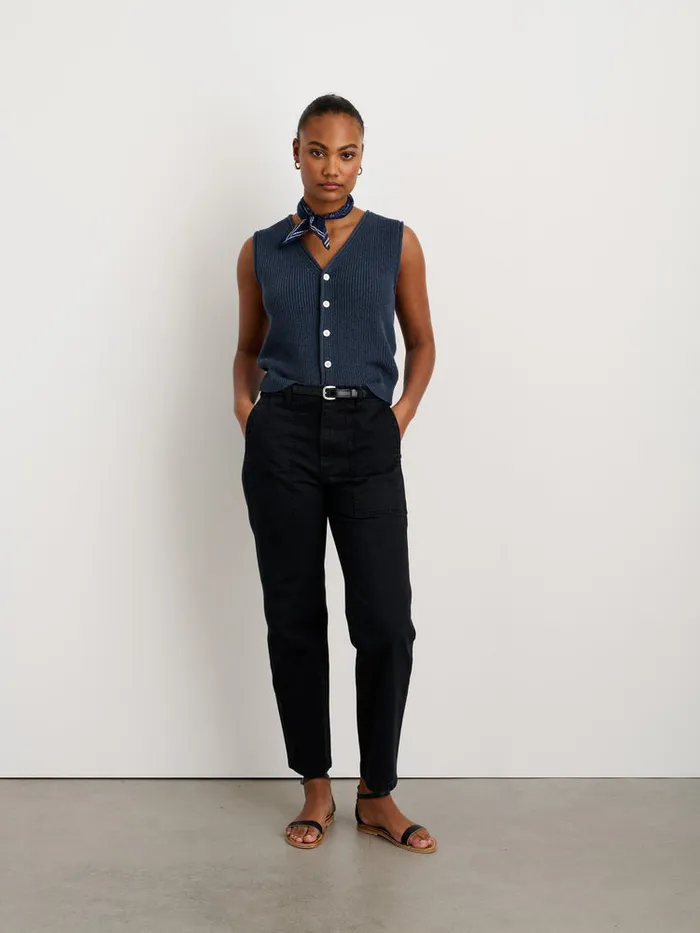 Women Alex Mill Pants Neil Pant In Herringbone Washed Black