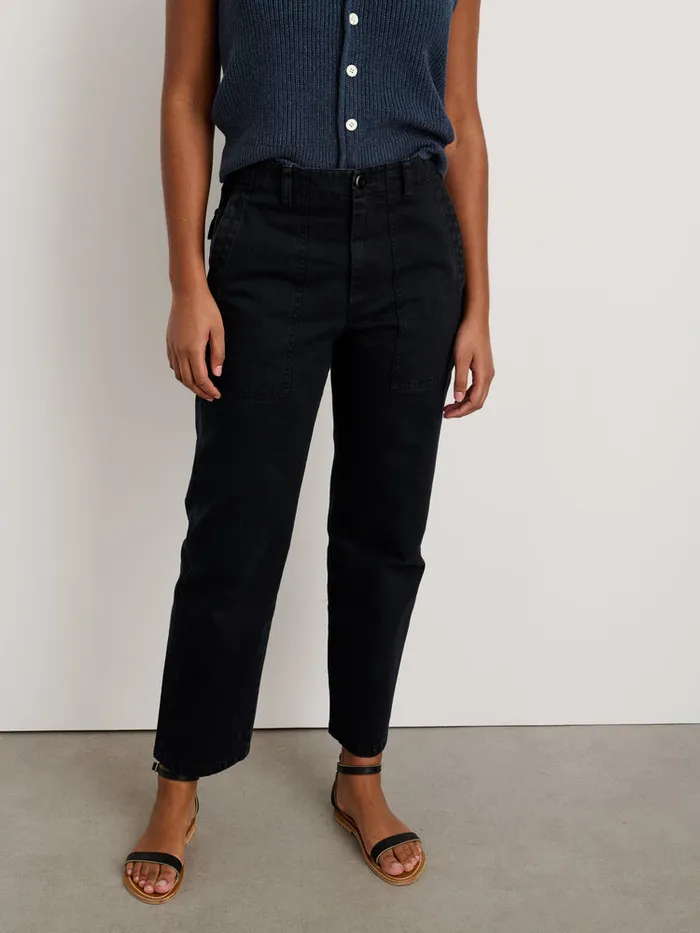 Women Alex Mill Pants Neil Pant In Herringbone Washed Black