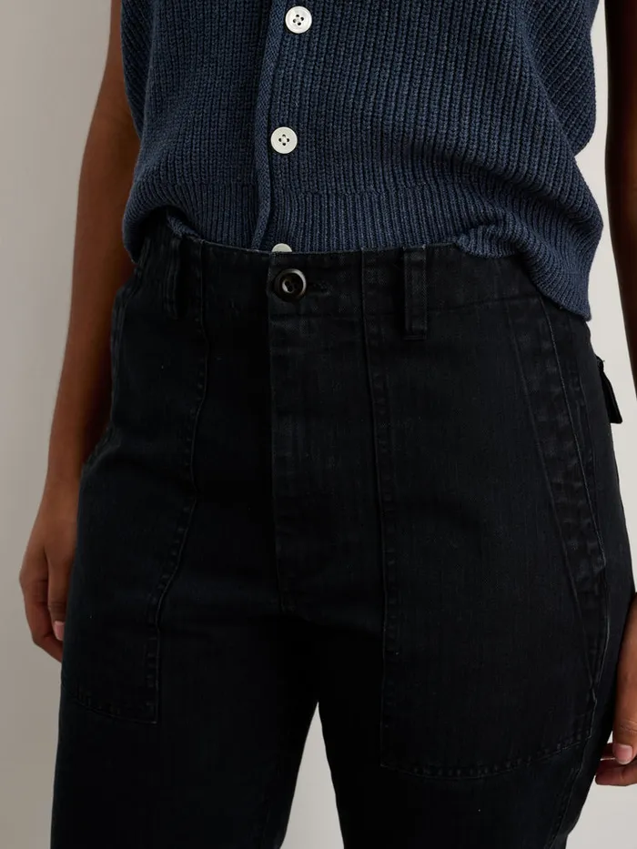 Women Alex Mill Pants Neil Pant In Herringbone Washed Black
