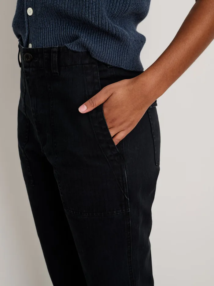 Women Alex Mill Pants Neil Pant In Herringbone Washed Black