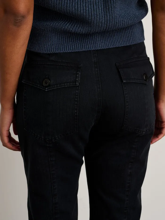 Women Alex Mill Pants Neil Pant In Herringbone Washed Black