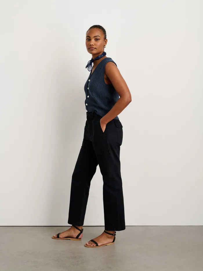 Women Alex Mill Pants Neil Pant In Herringbone Washed Black
