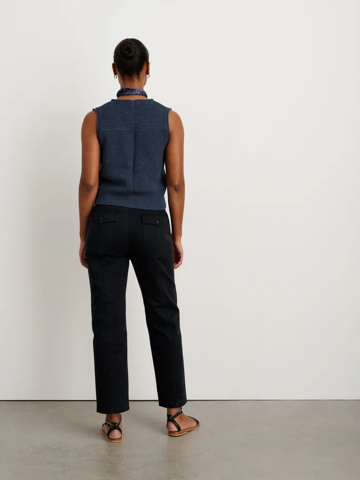 Women Alex Mill Pants Neil Pant In Herringbone Washed Black