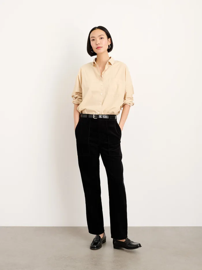 Women Alex Mill Pants Neil Straight Leg Pant In Corduroy Black