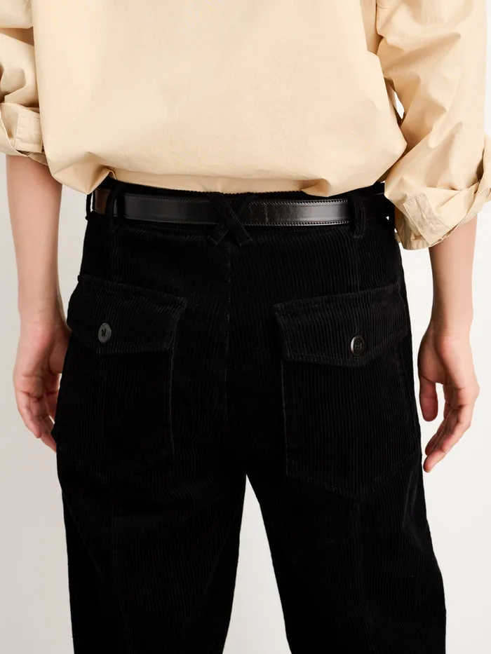 Women Alex Mill Pants Neil Straight Leg Pant In Corduroy Black