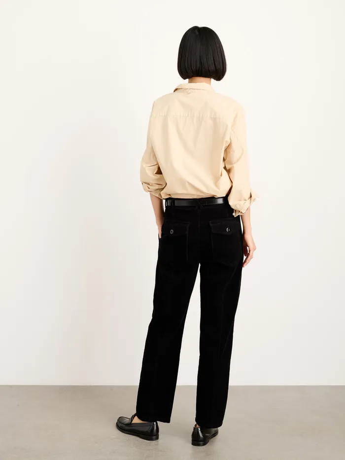 Women Alex Mill Pants Neil Straight Leg Pant In Corduroy Black