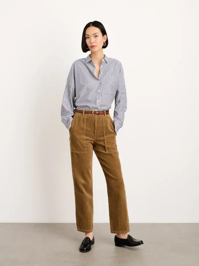 Women Alex Mill Pants Neil Straight Leg Pant In Corduroy Dark Khaki