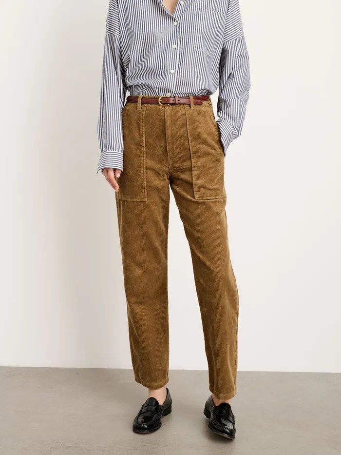 Women Alex Mill Pants Neil Straight Leg Pant In Corduroy Dark Khaki