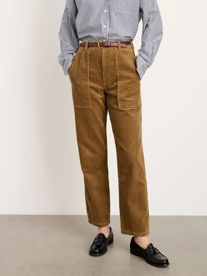 Women Alex Mill Pants Neil Straight Leg Pant In Corduroy Dark Khaki