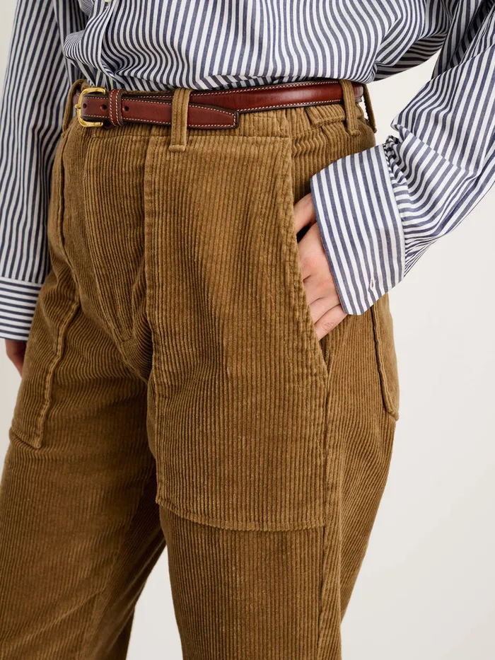 Women Alex Mill Pants Neil Straight Leg Pant In Corduroy Dark Khaki