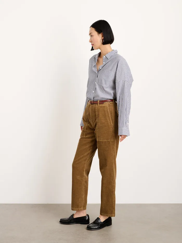 Women Alex Mill Pants Neil Straight Leg Pant In Corduroy Dark Khaki