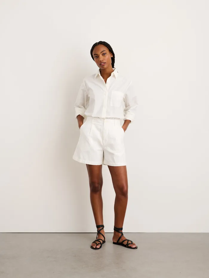Women Alex Mill Shirts Tops DoubleButton Shirt In Paper Poplin