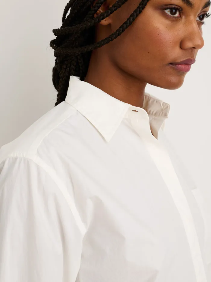 Women Alex Mill Shirts Tops DoubleButton Shirt In Paper Poplin